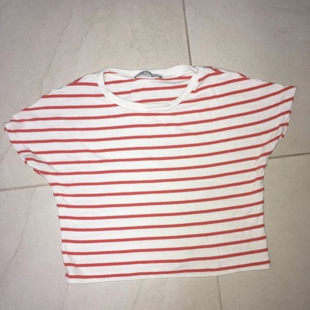 Cropped striped shirt